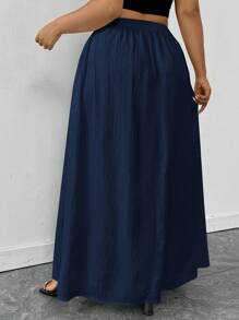 Firerie 女式加大码 A 字裙，腰部褶皱，优雅复古浪漫杏色雪纺裙，配有真口袋，适合海滩度假长蓝色裙子深蓝色裙子女式超长裙蓝色超长裙加大码超长裙深蓝色超长裙女式超长裙带口袋的超长裙