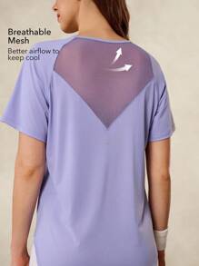OutZeal Tee-shirt de maille de protection UV fraîche pour femmes, idéal pour la randonnée et le camping extérieur - Prune - Voir 2
