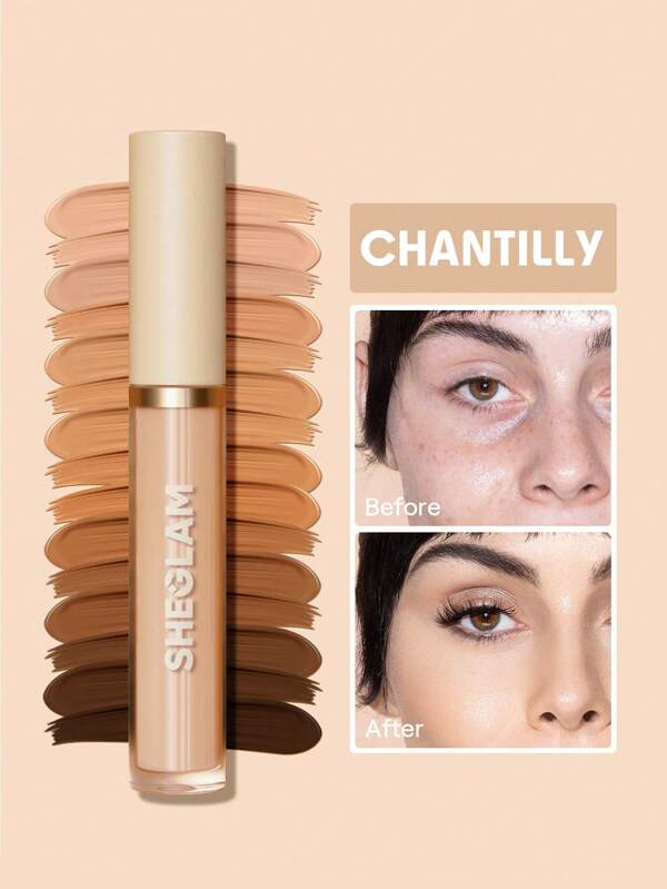 SHEGLAM Like Magic 12Hr Full Coverage Concealer-Chantilly  Matte Liquid Concealer Long Lasting Brightening Color Corrector Weightless All-Day Long Lasting Hydrating Concealer Christmas Winter Concealer Graduation Birthday Holiday Summer Fall Autumn Y2K Fancy Fashion Women Makeup Cosmetic Party Beach Travel Camping Outdoors School Campus Trip Festivals Decor Gift Present Rose Girl Cosplay Best Color Charm Vibe