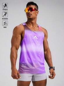 Manfinity Sport Polished 男士夏季透气拼色圆领宽松运动背心健身上衣健身房上衣透气