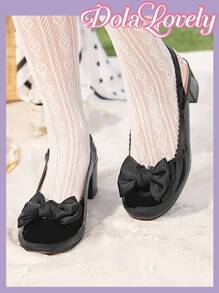 Dola Lovely 洛丽塔风格优雅高跟鞋，百搭又可爱 - 黑色 - 查看 2