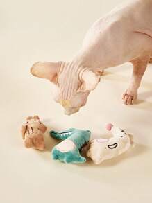 PETSIN 卡通动物造型毛绒猫玩具，内含发声纸，可与猫互动玩耍 - 彩色 - 查看 12