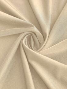 Sweetra 性感别致纯色露背修身高品质复古垂坠领长裙 - 卡其色 - 查看 5