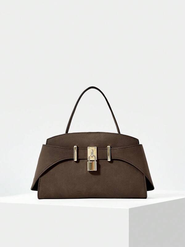 MOTF PREMIUM IRONMONGERY PU LEATHER TOP HANDLE BAG