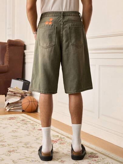 SWAVVY 复古宽松休闲男士牛仔短裤