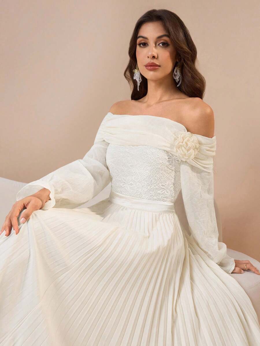 Modelyn Modische elegante Damenweste mit Spitzen-Patchwork - Weiss - Übersicht 1