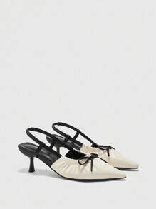 BizChic 蝴蝶结尖头芭蕾平底鞋，小众高端法式一脚蹬鞋