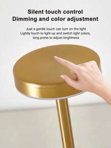 1pc Modern LED Table Lamp With Touch Control | Rechargeable Lithium Battery, USB Charging, Adjustable Brightness, Suitable For Home, Office, Bar And Bedroom Decoration - Multicolor - View 2