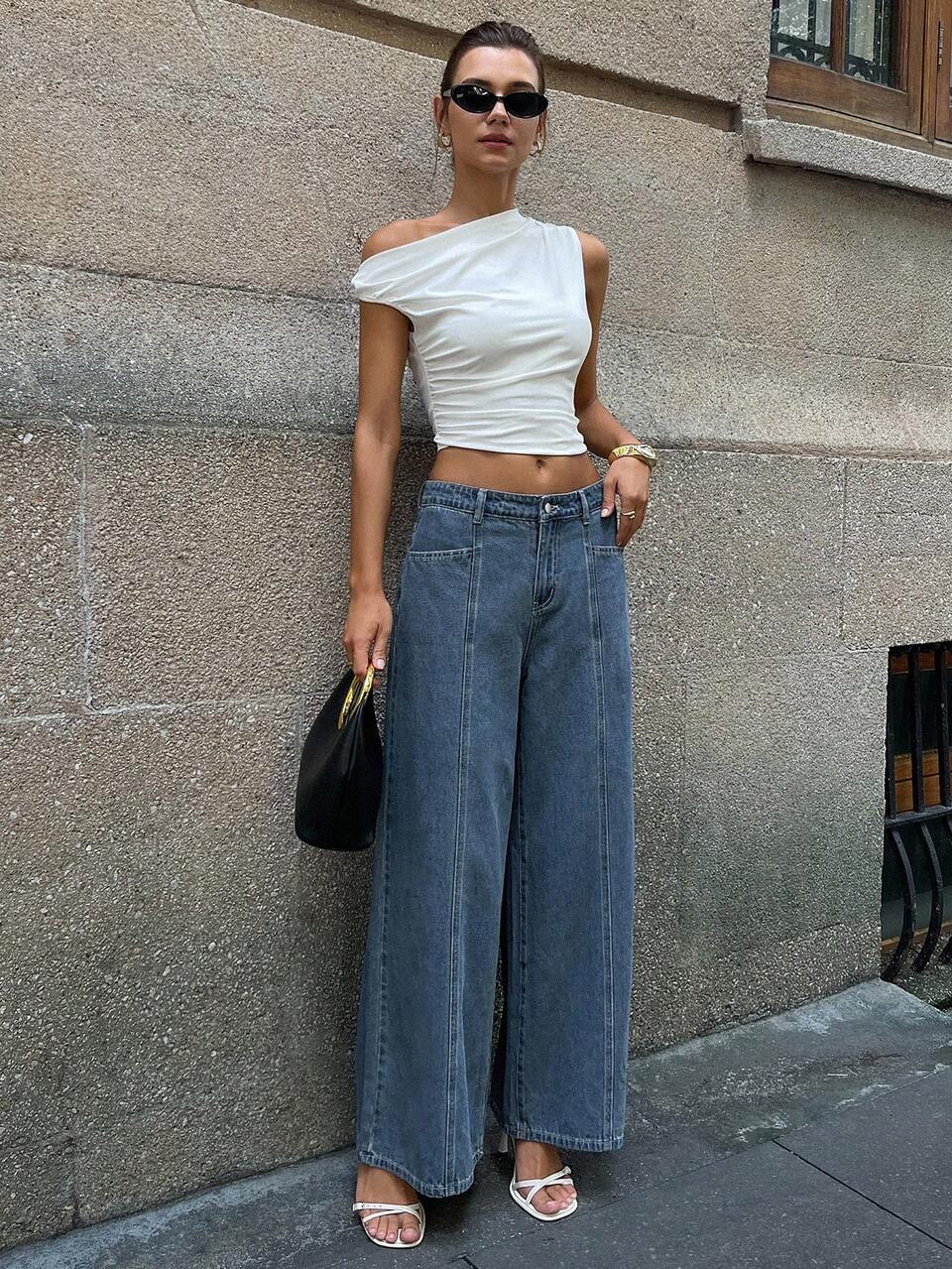 Women's Casual Distressed Loose Fit Wide Leg Jeans, Suitable For Everyday Wear Baggy Jeans Loose Jeans Oversized Jeans Y2k Jeans