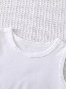 4-Piece Outfit Set For Baby Boy: White T-Shirt, Checkered Shirt, Shorts, Hat, Suitable For Summer Outings, Vacations & All Occasions, Mix & Match Casual Style - Apricot - View 6