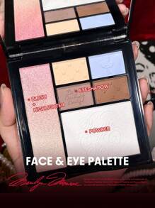 Marilyn Monroe X SHEGLAM Day Dreamer Face & Eye Palette All-In-1 Multi-Use On-The-Go Face Palette Blue Brown Pink Shimmer Highlighter Palette Pressed Setting Powder Portable Eyeshadow Brand Beauty Makeup Face Paint Cosmetic For Women Girls Perfect For Fall Winter Ideal For Y2K Fancy Fashion Suitable For Birthday Christmas Present Party Ready Best Color