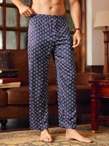 EverLounge Men's Geometric Print Lounge Pants, Homewear Bottom - Multicolor - View 1