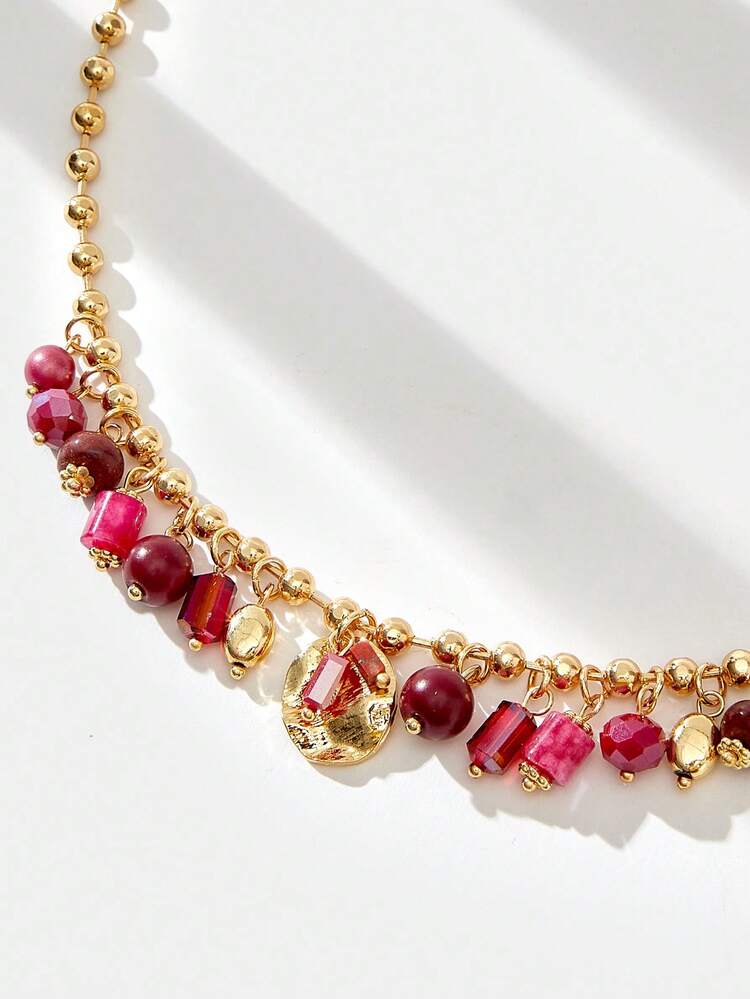 SHEIN Maija Multifunctional Beaded Necklace For Women, Minimalist & Practical