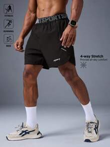 Manfinity Sport Polished شورتات رياضية غير رسمية للرجال مزينة بشريط حرفي