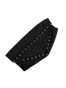 ROMWE Grunge Punk Adjustable Gothic Metallic Multi-Strap Leg Warmers, Punk Y2K Fashion Versatile Accessory Suitable For Vacation, Party, Outing, And Photoshoot, Halloween - Black - View 6