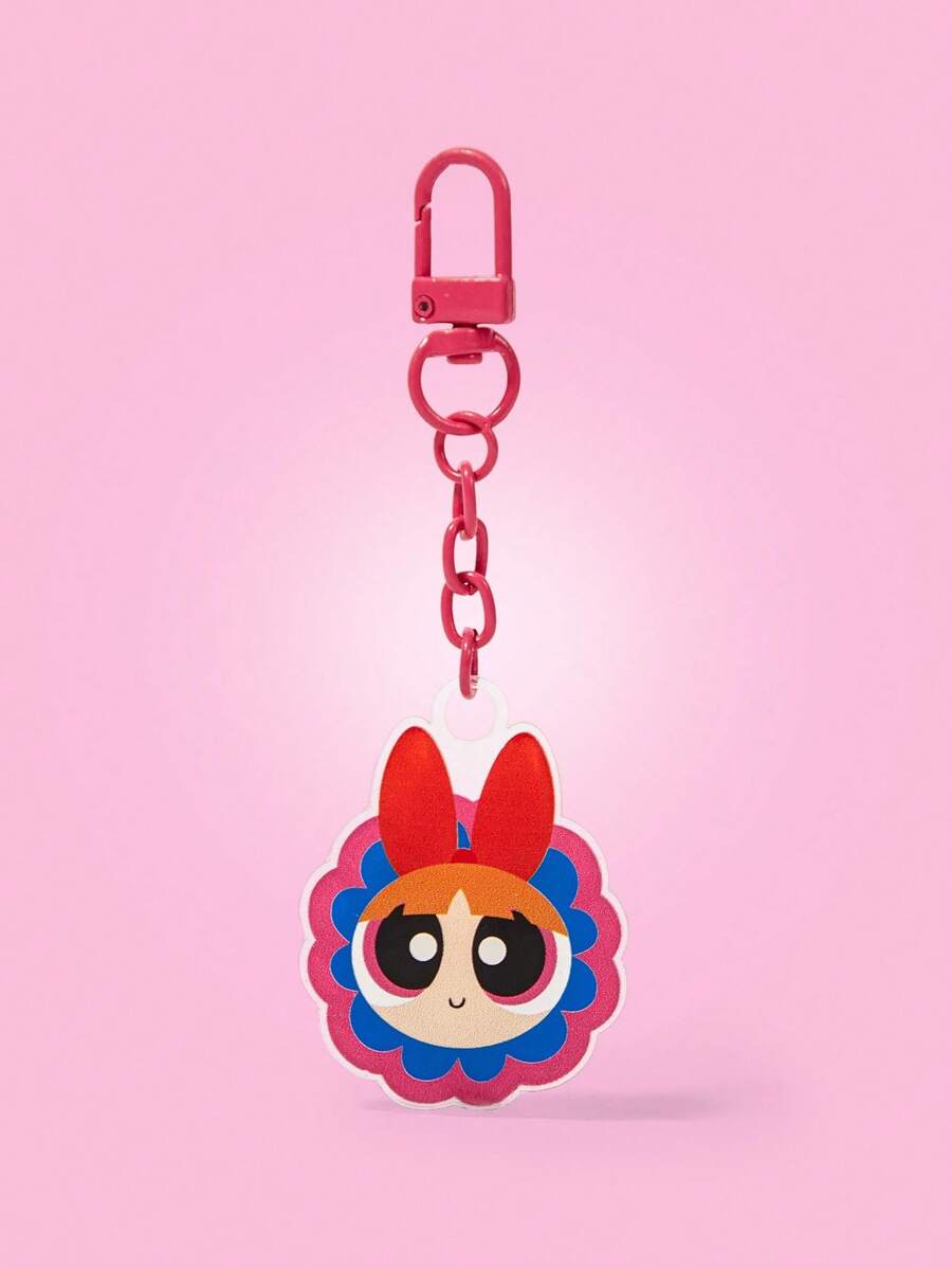 THE POWERPUFF GIRLS X SHEIN Llavero de acrílico con estampado de flores y flores - Multicolor - Ver 1