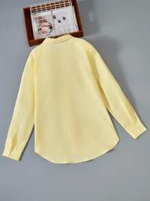 Teen Girls' Casual Striped Long Sleeve Long Shirt Yellow Striped Shirt Girls Girls Yellow Striped Shirt Striped Shirt Kids