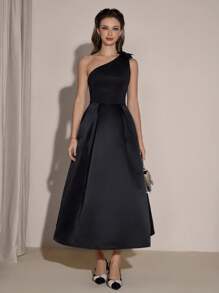 Poshira 优雅女士晚礼服（重工刺绣） - 黑色 - 查看 2