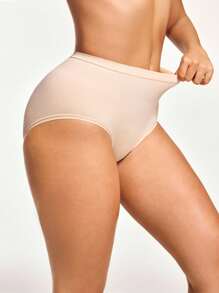 SHAPORA Solid High Waisted Shapewear Panty - Apricot - View 5