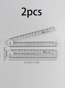 1 Regla plegable de acrílico transparente creativa, regla simple de escala de plástico para dibujo