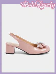 Dola Lovely Zapatos de plataforma y tacón alto con lazo y encaje, estilo Lolita, adecuados para Halloween y Navidad