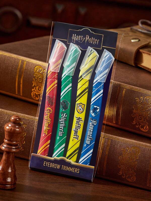 HARRY POTTER X SHEIN 4pcs Cartoon Pattern Eyebrow Trimmer Set, Blade And Won't Scratch Skin, Suitable For Eyebrows, Face, Body And Other Areas, For Women And Men
