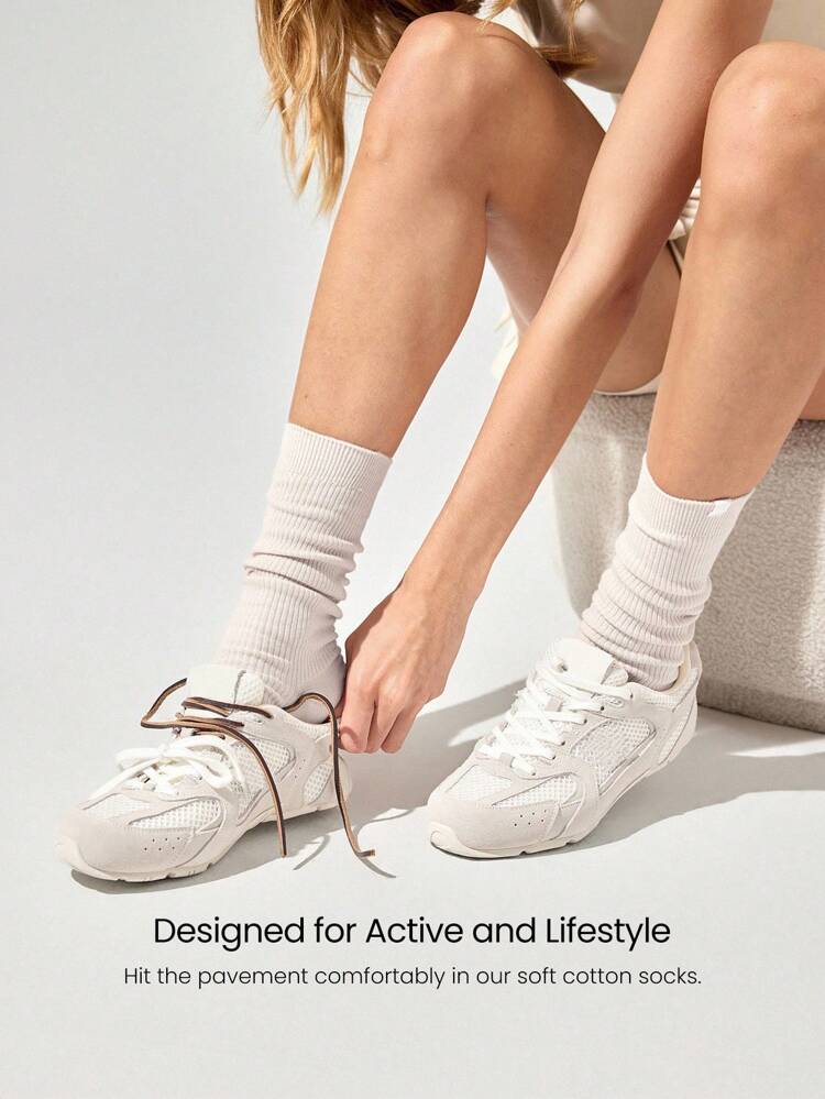 2-Pack Cotton-Blend Soft Cozy Mode Stacked Tube Socks With Seamless Toe Construction Daily Casual Full Winter