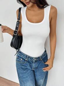 INAWLY Solva 女士U领紧身衣，休闲简约，适合外出和通勤