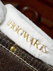 HARRY POTTER X SHEIN 1 件 3D 海德薇头带，装饰性头带，可爱毛绒猫头鹰设计，金色刺绣，优雅，适合男女 - 白色 - 查看 6
