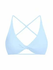 Gameset SHEIN Sport Áo ngực thể thao Yoga liền mạch với thiết kế chéo phía trước, đa năng cho thể thao và mặc thường ngày - Nhiều màu - Xem 4