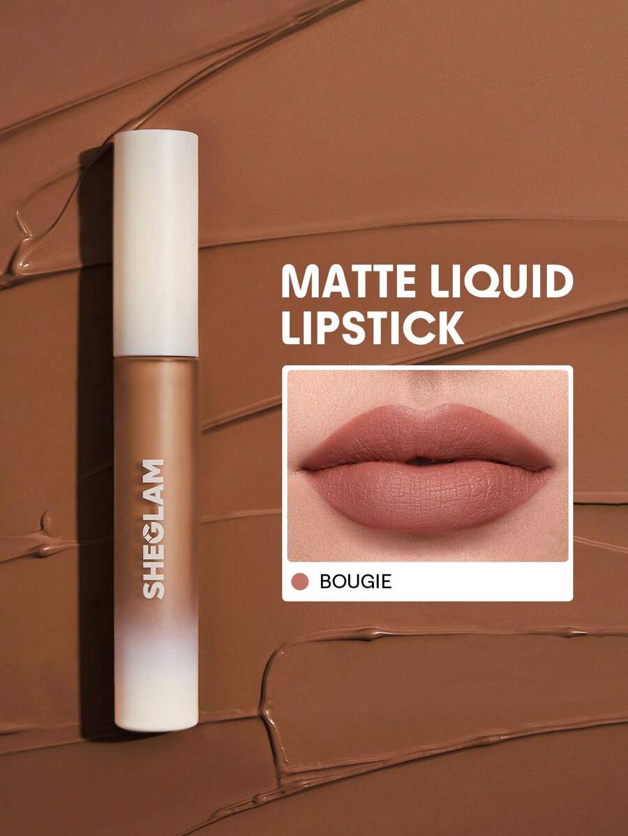 SHEGLAM Matte Allure Liquid Lipstick-Bougie Long Lasting High Pigment Lipstick Nourishing Sunflower Oil Reduce Lip Fine Lines Lip Care Lip Makeup Liquid Lipstick Lip Combo Brand Beauty Makeup Face Paint Cosmetic For Women Girls Perfect For Spring Summer Ideal For Y2K Fancy Fashion Suitable For Birthday Mother'S Day Gift Rave Party Ready Best Color - Bougie - View 1