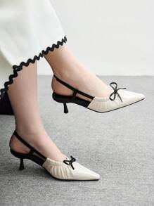 BizChic 蝴蝶结尖头芭蕾平底鞋，小众高端法式一脚蹬鞋