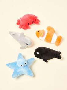 PETSIN 可爱海洋系列毛绒猫玩具，内含发声纸，可与猫咪互动玩耍