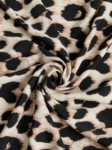 Comfylo Leopard Print Open-Front Kimono Loose-Fit Plus Size Women Top Winter Fall Autumn - Multicolor - View 6