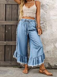 EMERY ROSE 大码女式休闲无弹性磨边牛仔裤，四季皆宜