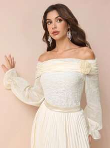 Modelyn Modische elegante Damenweste mit Spitzen-Patchwork - Weiss - Übersicht 7