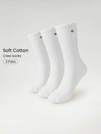 GLOWMODE 3 Pairs Socks Soft Ventilated Mesh With Embroidered Logo Gym Workout Daily