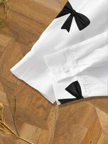 INAWLY Chemise casual à col découpé imprimé papillon grande taille - Multicolore - Voir 3