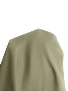SHEIN Casual Solid Color Zipper Fleece Jacket, Autumn/Winter Fall Cloth For Women - Army Green - View 7