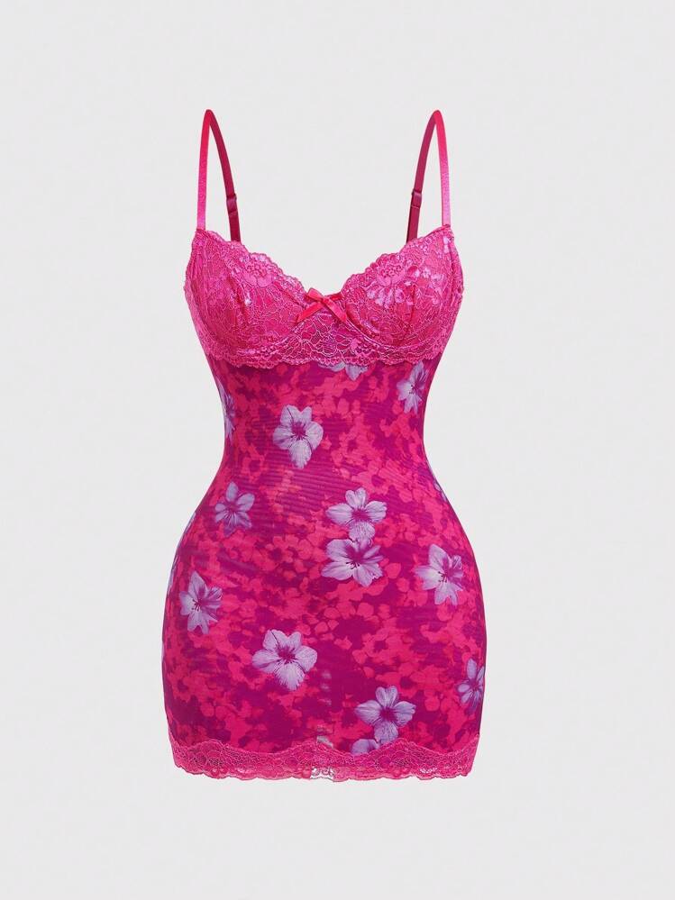open lace back dress Knox Maxi Dress Hot Pink Floral