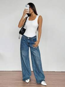 INAWLY Solva 女士U领紧身衣，休闲简约，适合外出和通勤