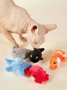 PETSIN 可爱海洋系列毛绒猫玩具，内含发声纸，可与猫咪互动玩耍