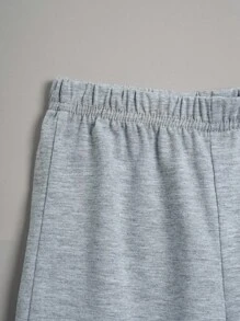 SHEIN Conjunto de shorts de manga corta y pantalones cortos con estampado de coche blanco, NY, Nueva York para niños jóvenes, casual y sencillo, adecuado para el verano