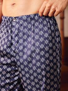 EverLounge Men's Geometric Print Lounge Pants, Homewear Bottom - Multicolor - View 5