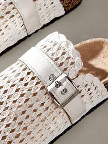 Solecia Women's Fluffy Platform Slippers, Warm Round Toe Fashion Shoes - White - View 5