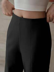MOTF PREMIUM PANTALONES CON BOLSILLO DE SESGO CON PLIEGUE PLANCHADO - Negro - Ver 6