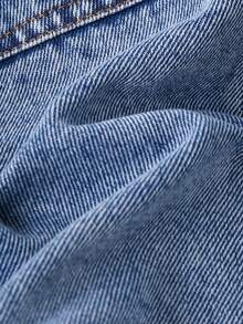 SHEIN Playful Pals Newborn Baby Boy Washed Casual Loose All-Match Denim Jacket & Coat, Turndown Collar, Lamb Wool Lining, Comfortable & Warm, Minimalist & Fashionable, Suitable For Autumn/Winter Fall