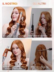 SHEGLAM HAIR It-Curl One-Touch Instant Curler Automatic Curling Iron,Auto Hair Curler,25mm Automatic Hair Curler With 3 Temperatures,Fast Heating & 2-Way Rotation,Automatic Shut-Off,Anti-Scald & Anti-Tangle Rotating Curling Wand,Touch Instant Curler For Hair Styling Graduation Birthday Gift Holiday Winter Pink Vibe Makeup Party Beach Travel Camping School Campus Festivals Rose Present Girl Charm Best Valentine's Day Women's Day Love Yourself - EU C Type Plug(220-240V) - View 7