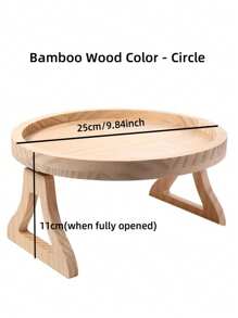 沙发扶手托盘可调节折叠竹制支架，用于杯子、手机、平板电脑、零食、客厅、卧室沙发边桌、家居收纳架、坚固防滑扶手、托盘 - 彩色 - 查看 3