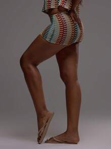 Musera Resort Minifalda con textura y patrón de estilo crochet, ideal para playa, natación, sexy, estilo bohemio, festival, vacaciones de verano, linda, elegante, Ibiza